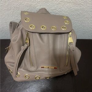 Steve Madden Beige Backpack with Gold Details